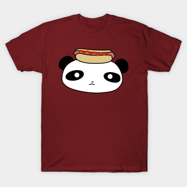 Hotdog Panda Face T-Shirt by saradaboru